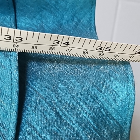 Elegant Teal Sleeveless Layered Dress - Picture 7 of 15